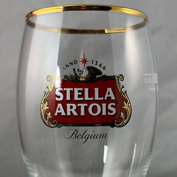 THE 2020 STELLA ARTOIS CHALICE Official 40cl Gold Rimmed Beer Glass Belgium - Picture 1 of 6